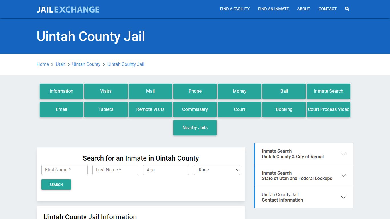 Uintah County Jail Roster Lookup, UT, Inmate Search